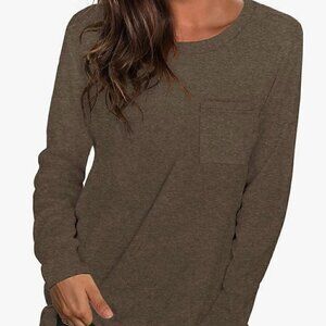 Women's Brown Long Sleeve Top Size M NWOT
